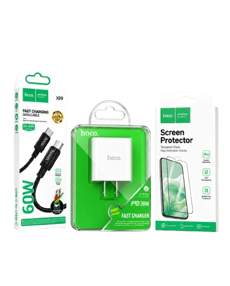 Ultimate iPhone bundle with cable, charger, and screen protector